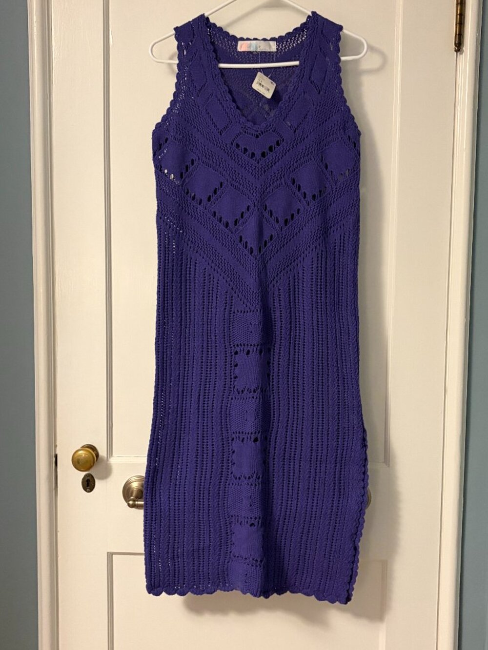 Free People beach Santorini Fauxchet Sweater Dress purple size XS NWT bohemian